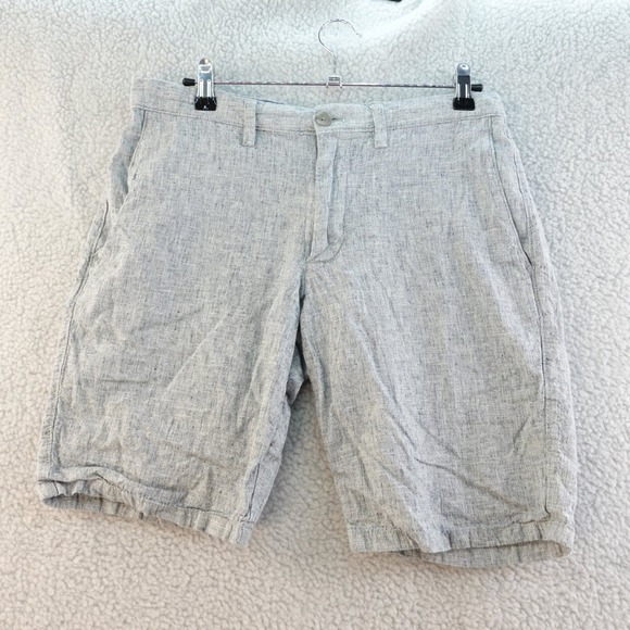 Banana Republic Linen Aiden Mens Shorts Size 30 Gray Preppy Beach Lightweight - Picture 1 of 7